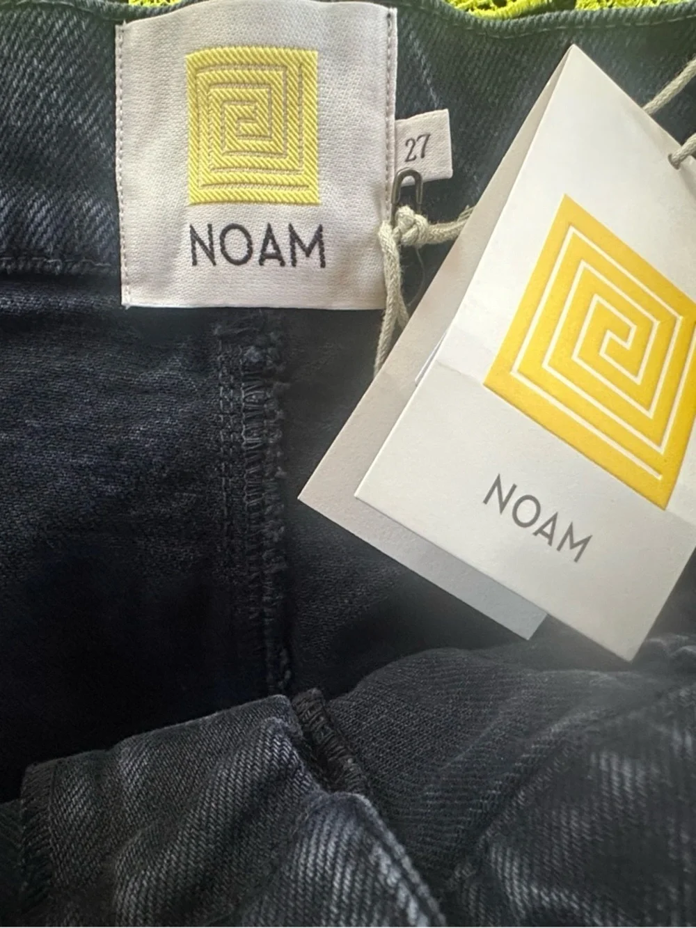 NOAM “Brill” Denim Mini Skirt In Black Ice Size 27 New With Tag!